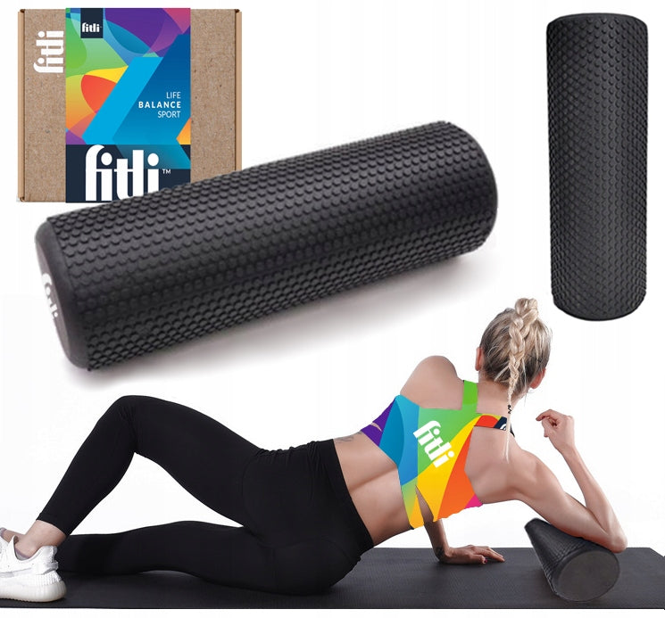 ROLLER FOR BACK MASSAGE OF THE LEGS WITH PROJECTIONS FOR ROLLING 45CM