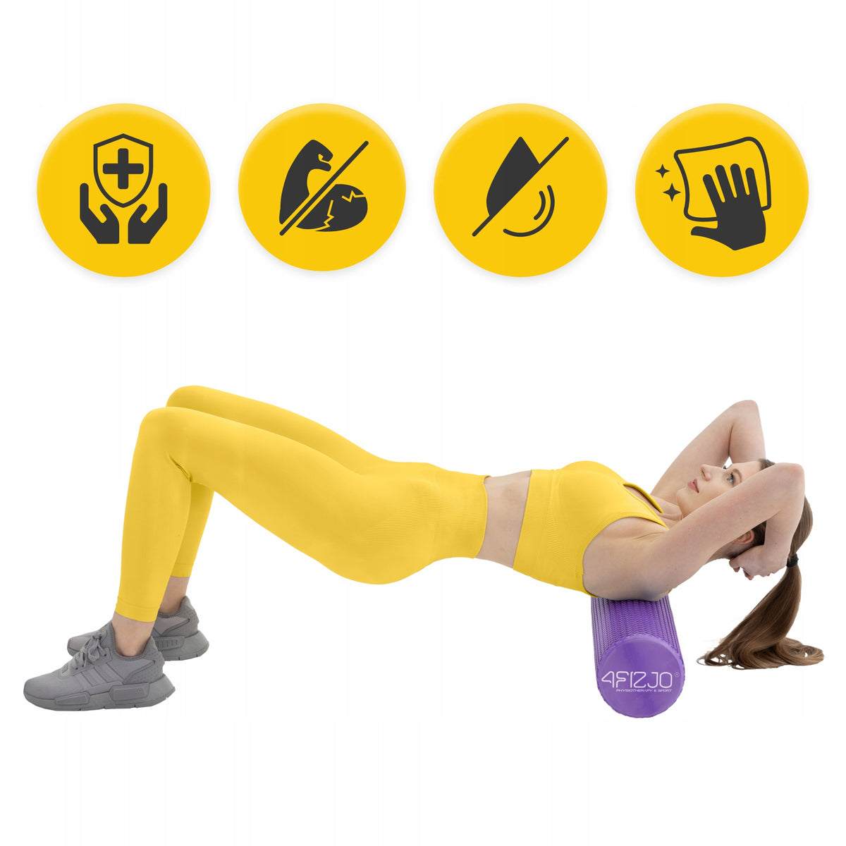ROLLER FOR BACK MASSAGE OF THE LEGS WITH PROJECTIONS REGENERATION 60CM Brand 4FIZJO