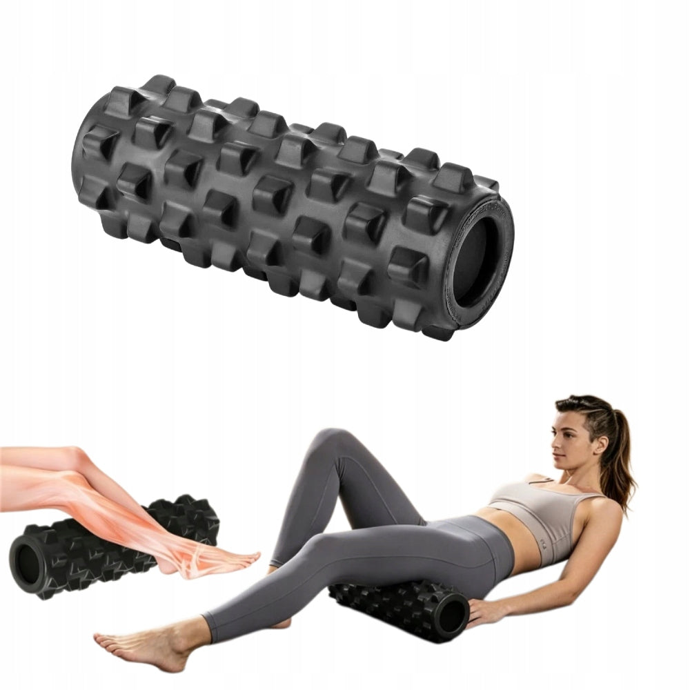 ROLLER FOR MASSAGE FOAM EVA PVC BLACK 32 CM YOGA STRETCHING