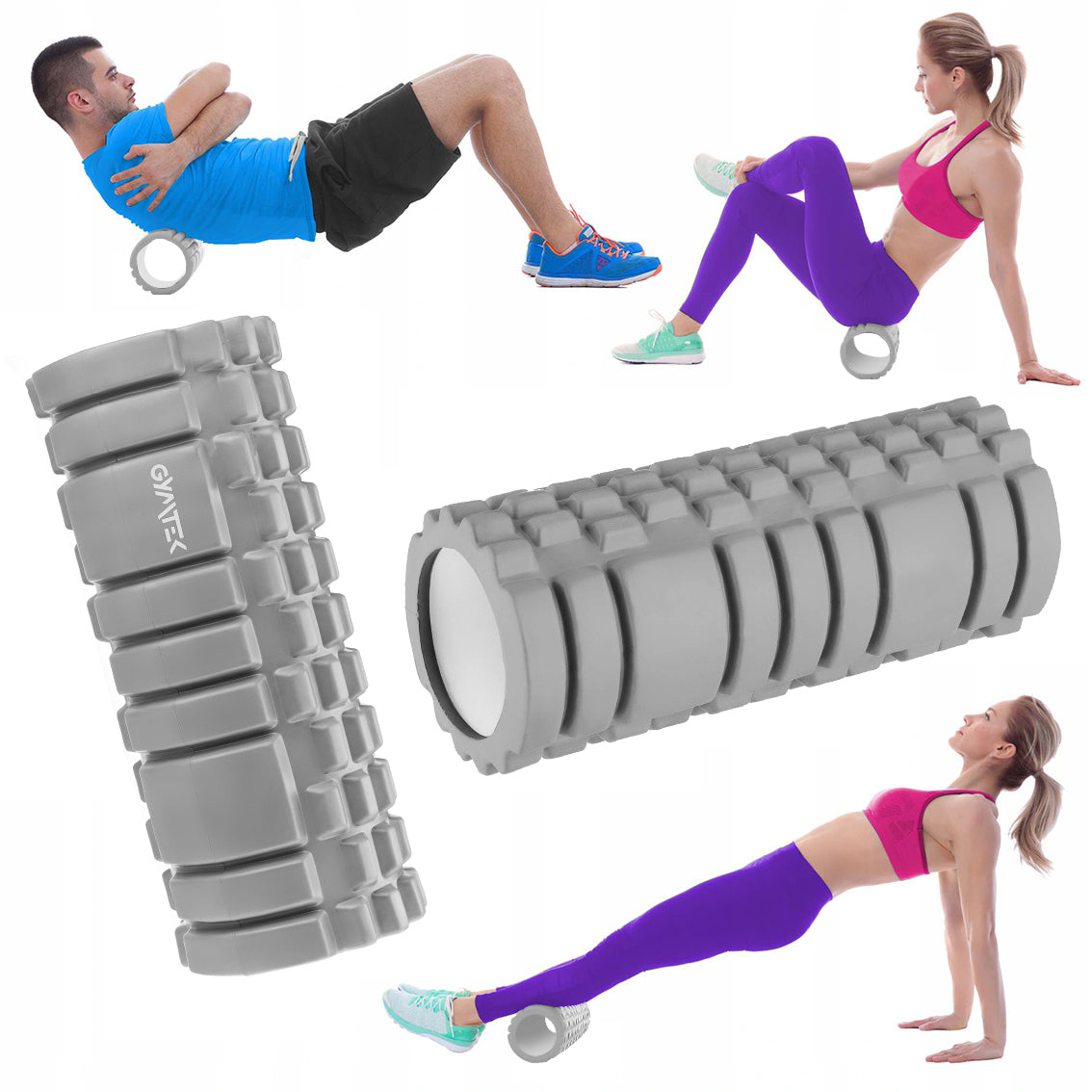 ROLLER MASSAGE FOAM EVA FITNESS MUSCLES REHABILITATION BACK GYMTEK