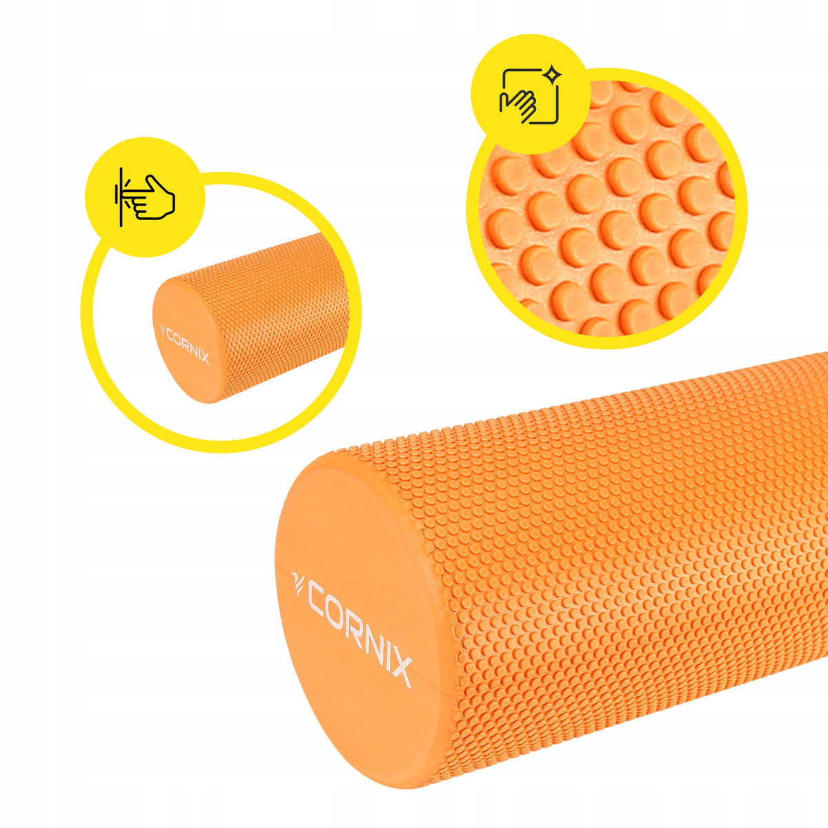 ROLLER MASSAGE ROLLER CORNIX 60 CM WITH PROJECTIONS MEDIUM HARD REGENERATION Manufacturer code XR-0307