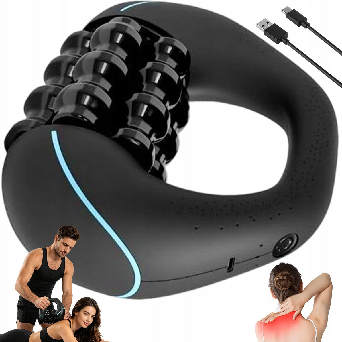 ROLLER MASSAGER U SHAPED 24 KNOTS FOR SHOULDER BACK MUSCLE MASSAGE
