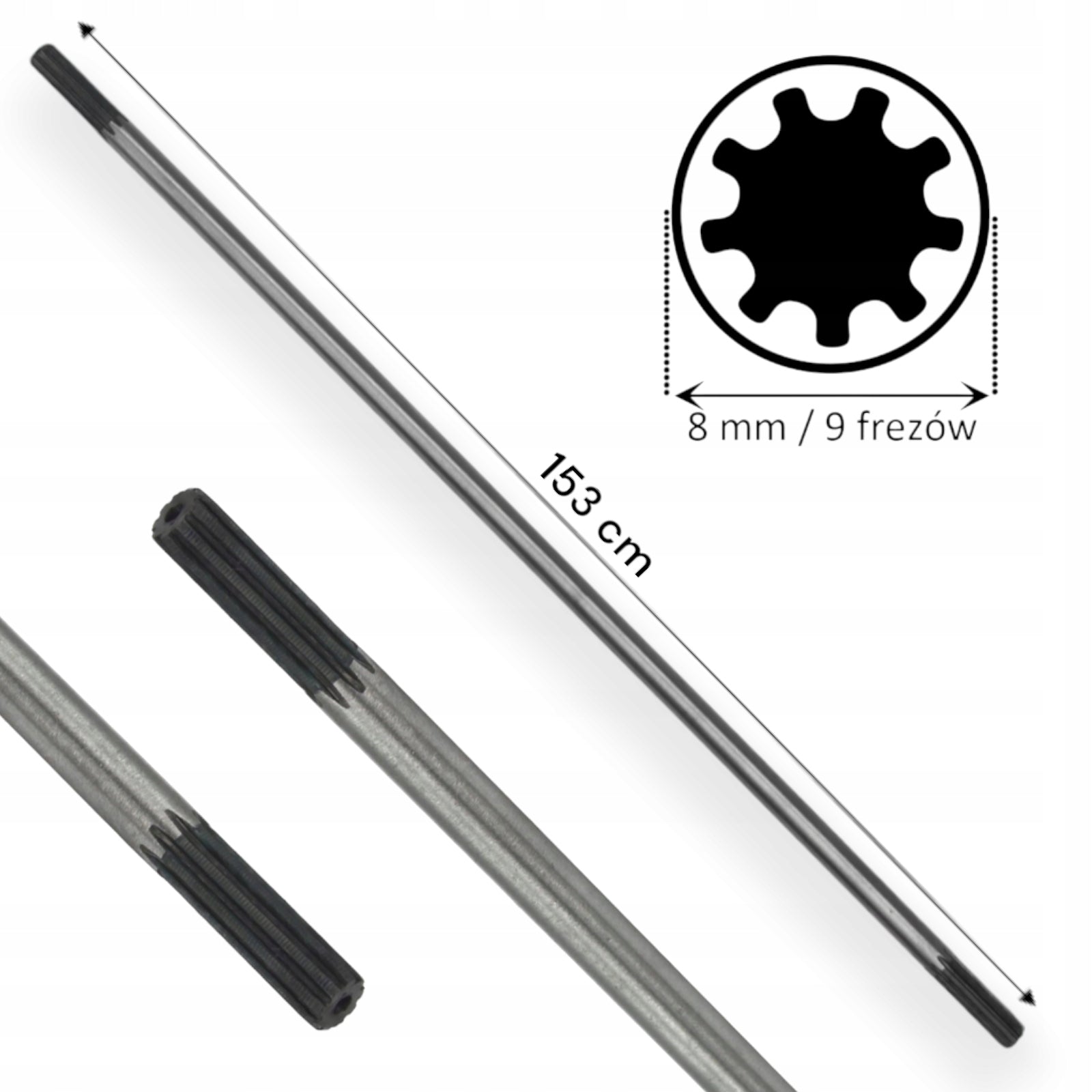 ROLLER SCYTHE ROD DEMON NAC 153 cm 9 CUTTERS 8 mm Brand Garden&Tools