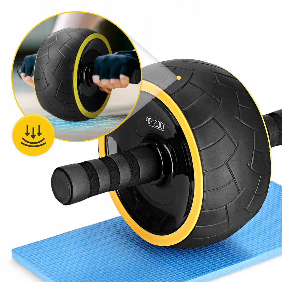 ROLLER WHEEL FOR ABDOMINAL MUSCLE EXERCISES AB WHEEL STABLE CORE TRAINING Brand 4FIZJO