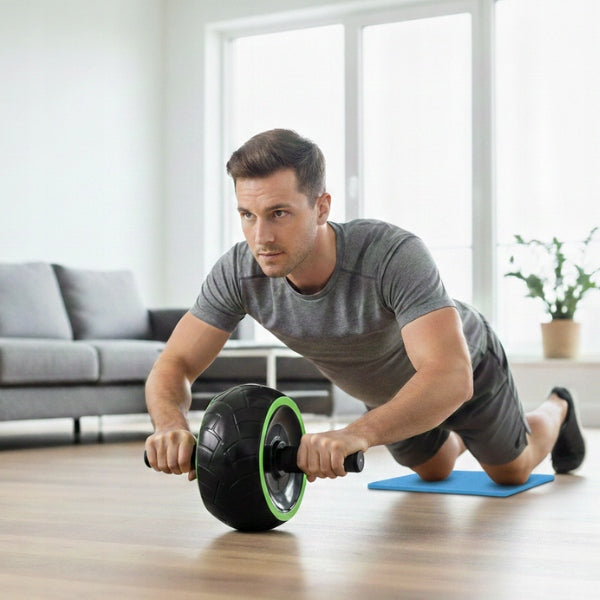 ROLLER WHEEL FOR ABDOMINAL MUSCLE EXERCISES AB WHEEL STRONG WIDE + MAT Packaging status original