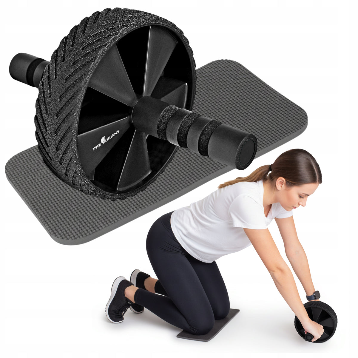 ROLLER WHEEL FOR ABDOMINAL MUSCLE EXERCISES FITNESS WHEEL AB WHEEL ABS + MAT