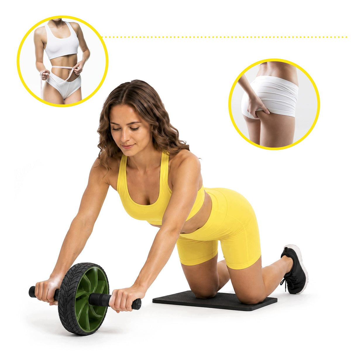 ROLLER WHEEL FOR EXERCISE CORNIX ABDOMINAL MUSCLE EXPANSION AB ABS WHEEL + MAT Manufacturer code XR-0577
