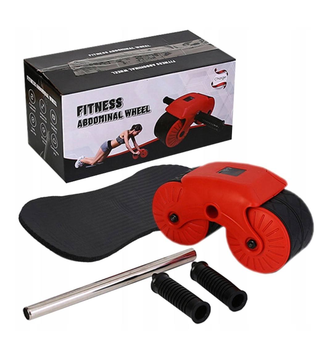 ROLLER WHEEL WITH COUNTER FOR ABDOMINAL MUSCLE EXERCISES ABS + MINI MAT