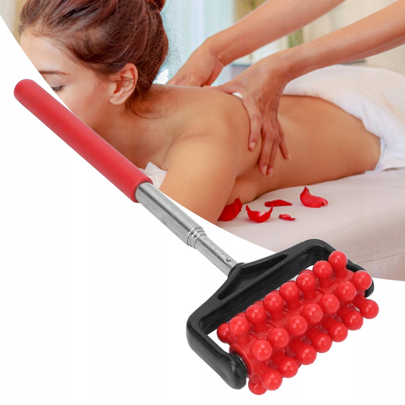 ROLLER WITH SPIKES SENSORY MASSAGE OF THE LEGS BALL Color red