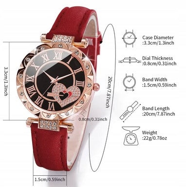 ROMA RED watch + 5 bracelets GORGEOUS Model zegarek i bransoletki