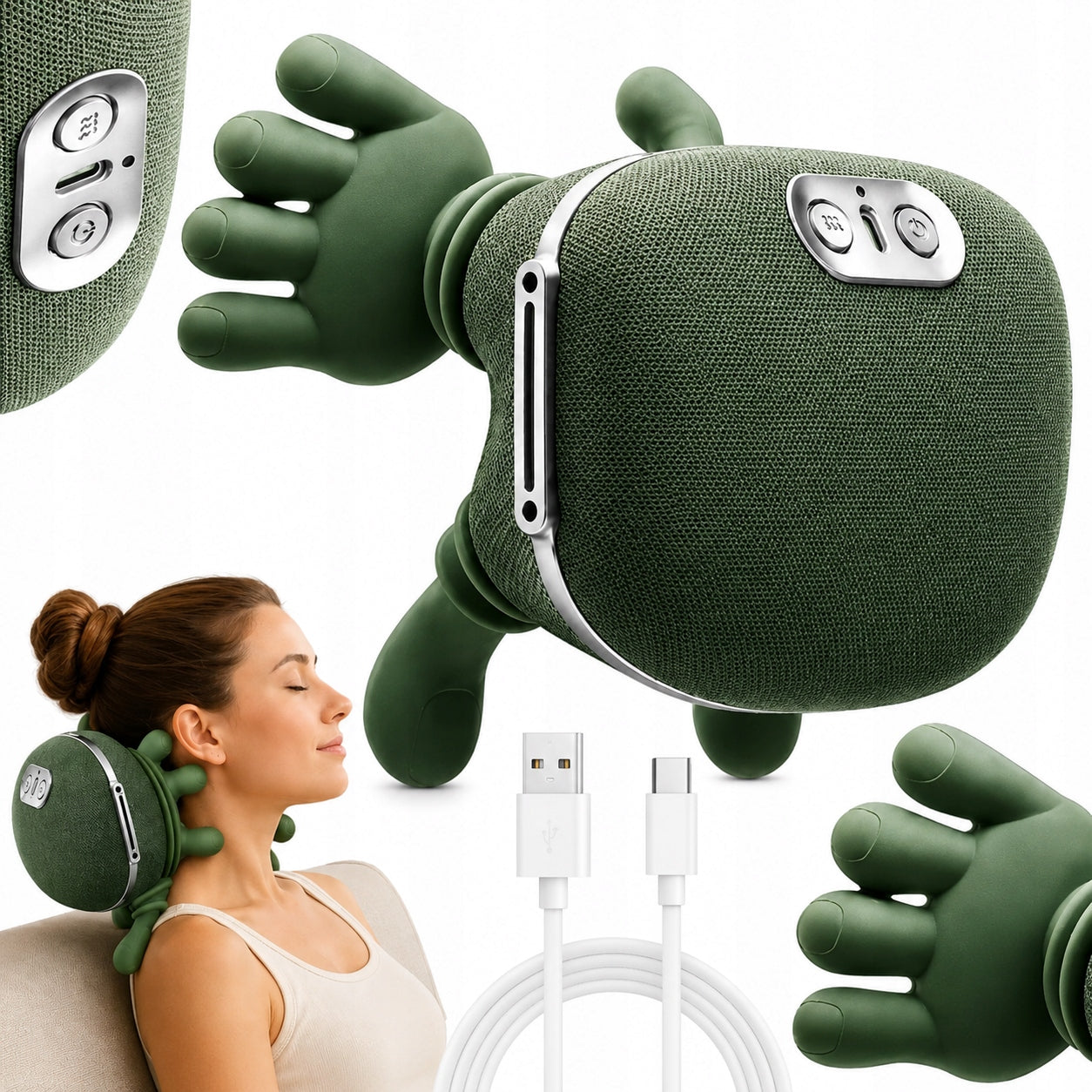 ROMAN BIONIC NECK AND SHOULDER MASSAGER HEATED BACK ELECTRIC USB Packaging status original