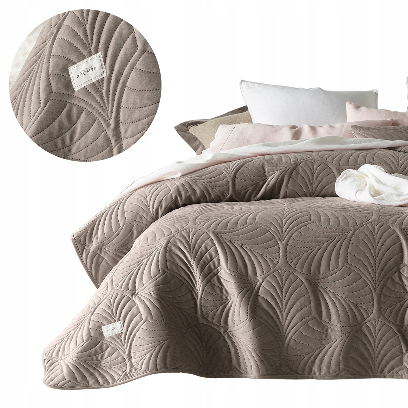 ROOM99 Bedspread 170x210 brown for velour sofa quilted Feel