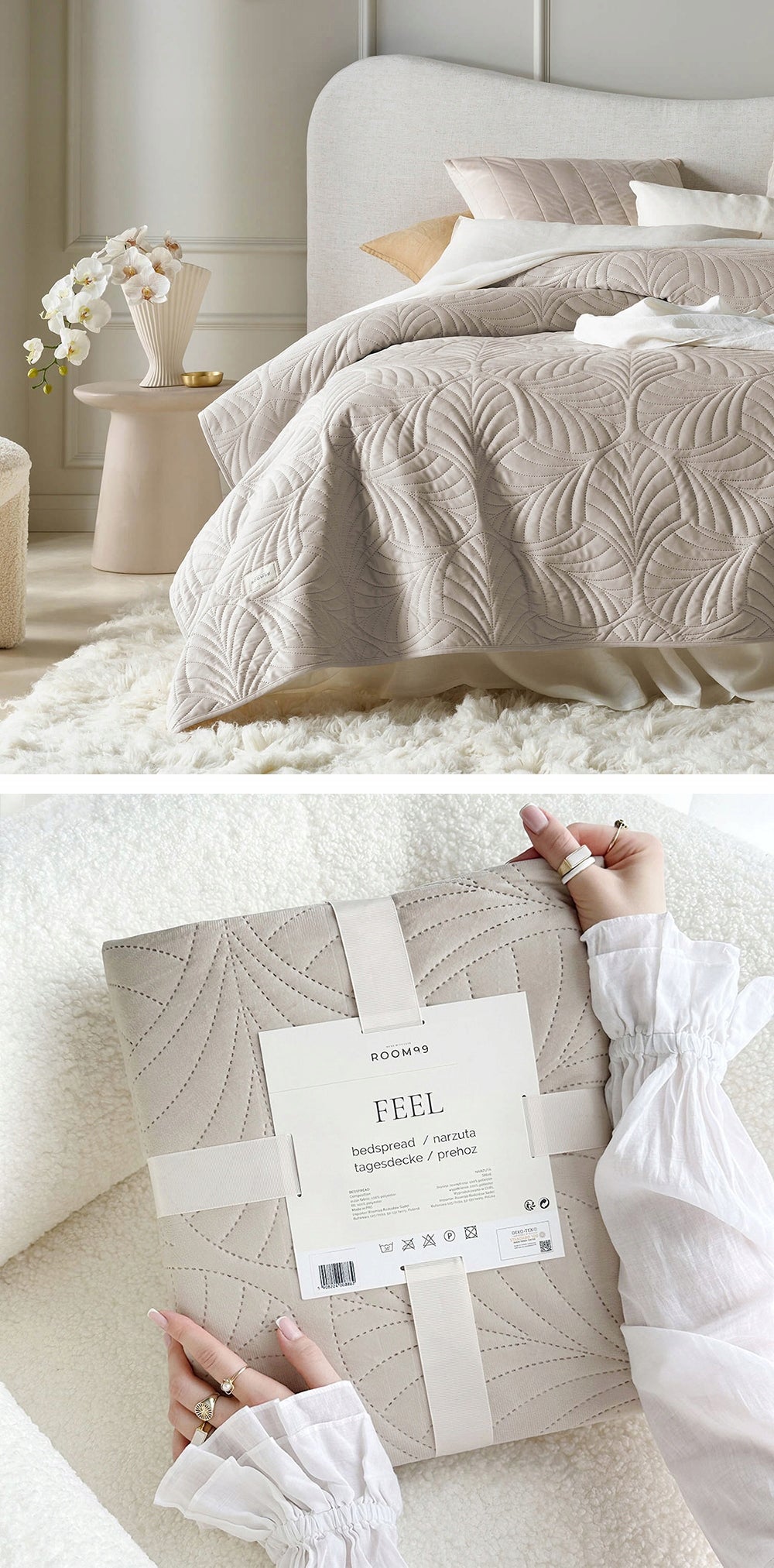 ROOM99 Bedspread 200x220 Velvet Quilted Sofa SOFT Feel Colors Packaging status original