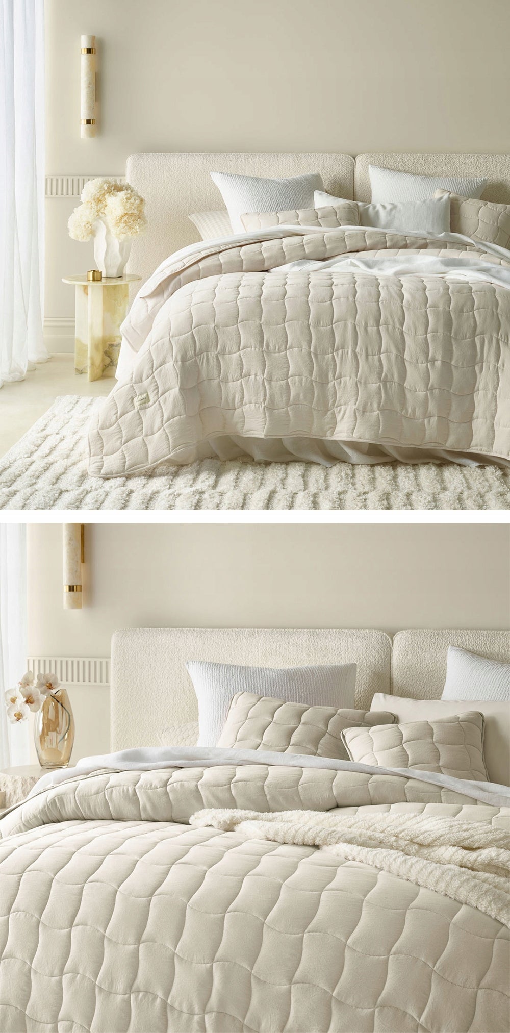 ROOM99 Bedspread 220x240 sofa quilted elegant Marshmallow Color Packaging status original