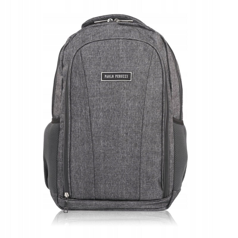 ROOMY SOLID FASHIONABLE PACKABLE COMFORTABLE MEN'S SCHOOL BACKPACK GREY Packaging status original