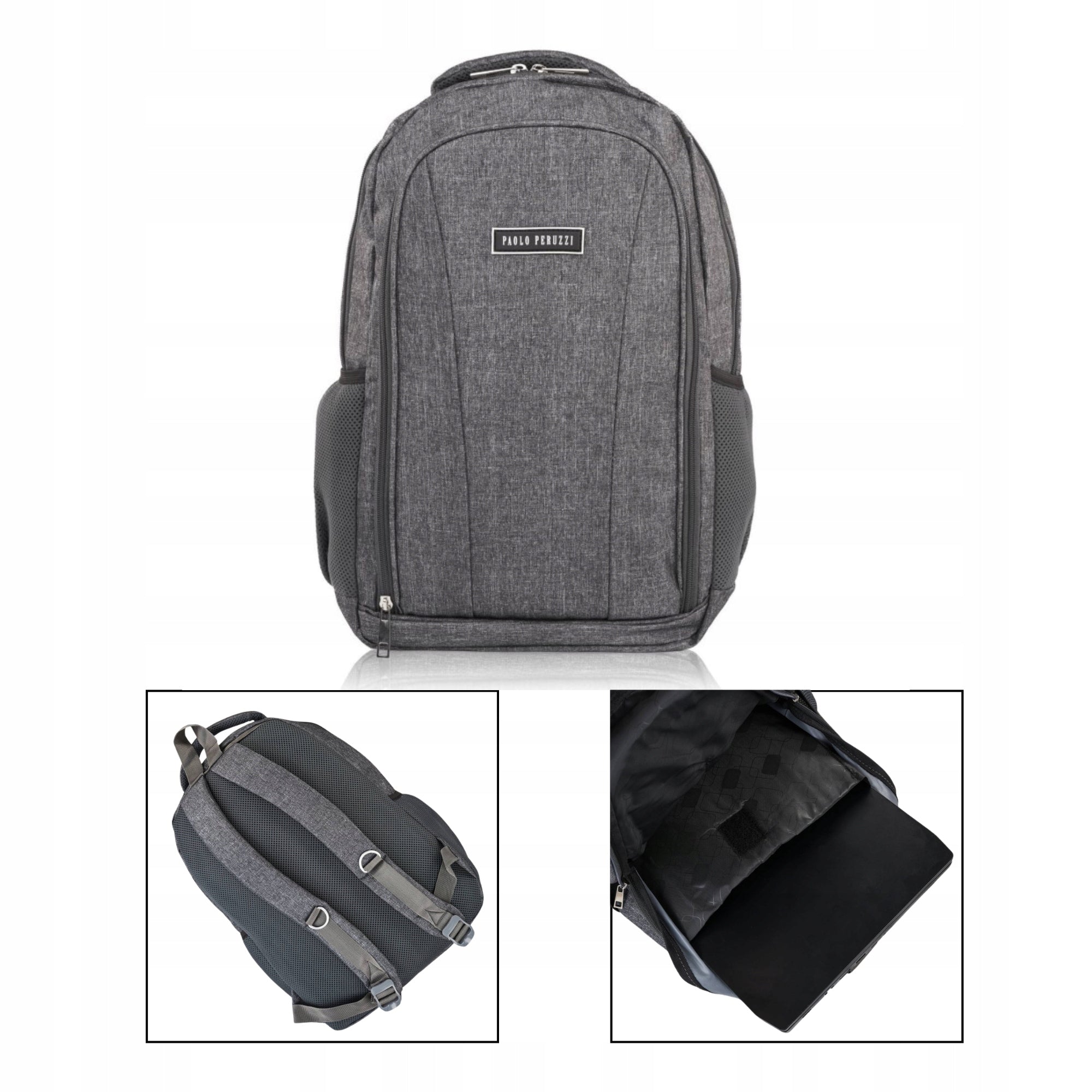 ROOMY SOLID FASHIONABLE PACKABLE COMFORTABLE MEN'S SCHOOL BACKPACK GREY