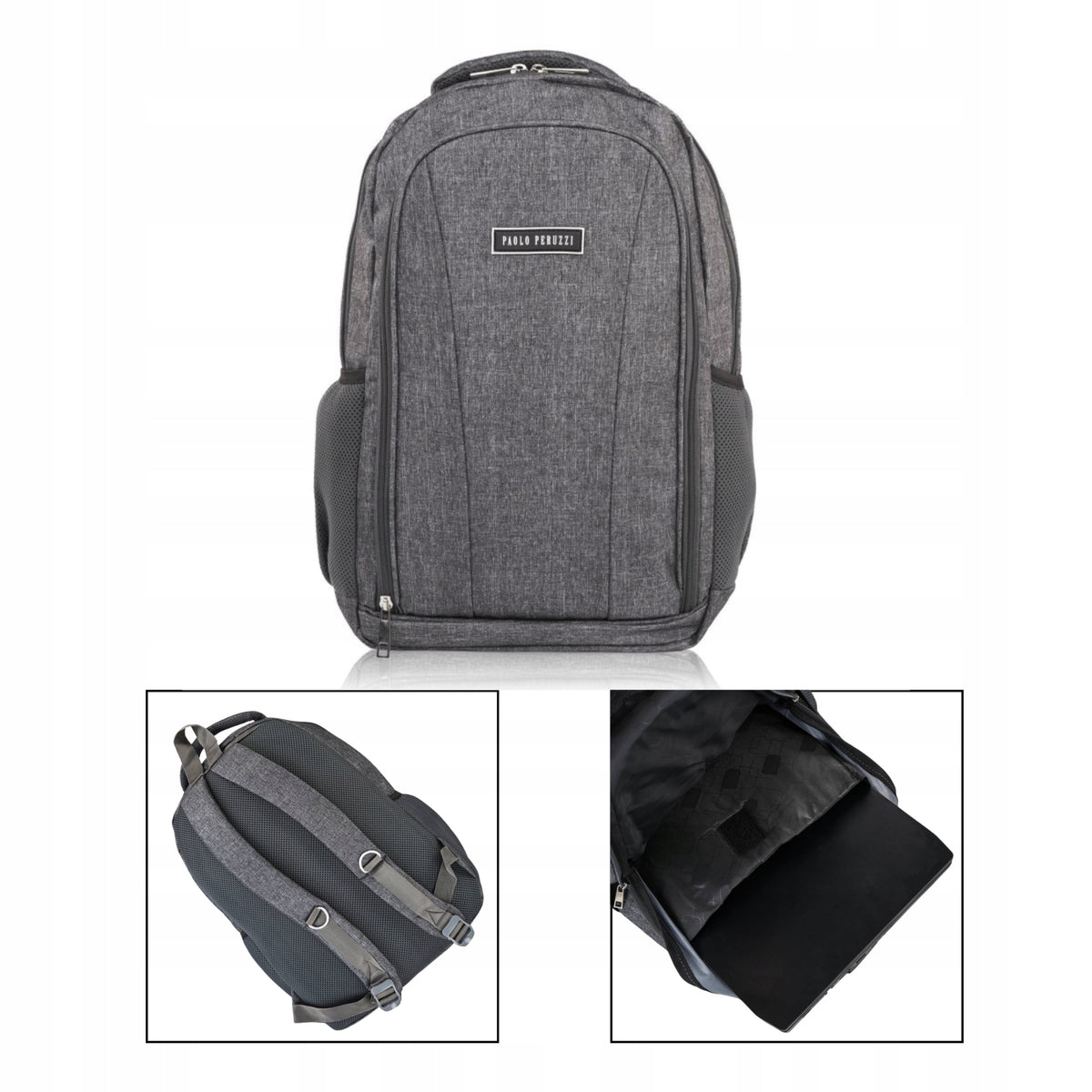 ROOMY SOLID FASHIONABLE PACKABLE COMFORTABLE MEN'S SCHOOL BACKPACK GREY