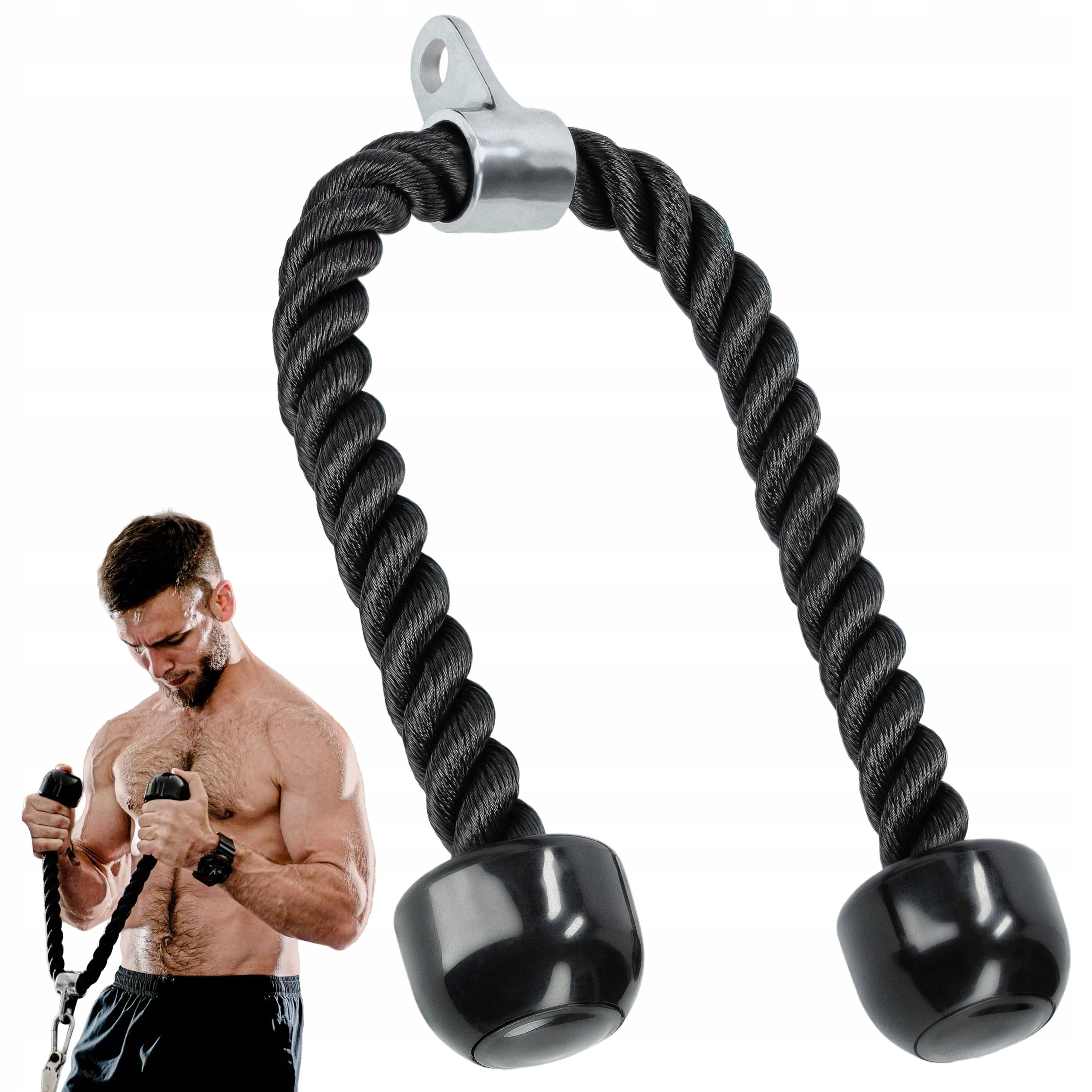 ROPE CORD STRONG HANDLE FOR UPPER LOWER ATLAS LIFT ON TRICEPS POWER