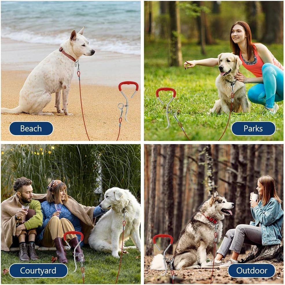 ROPE DOG BINDING CABLE WITH SPIRAL GROUNDING WHEEL FOR BACKYARD Brand no brand