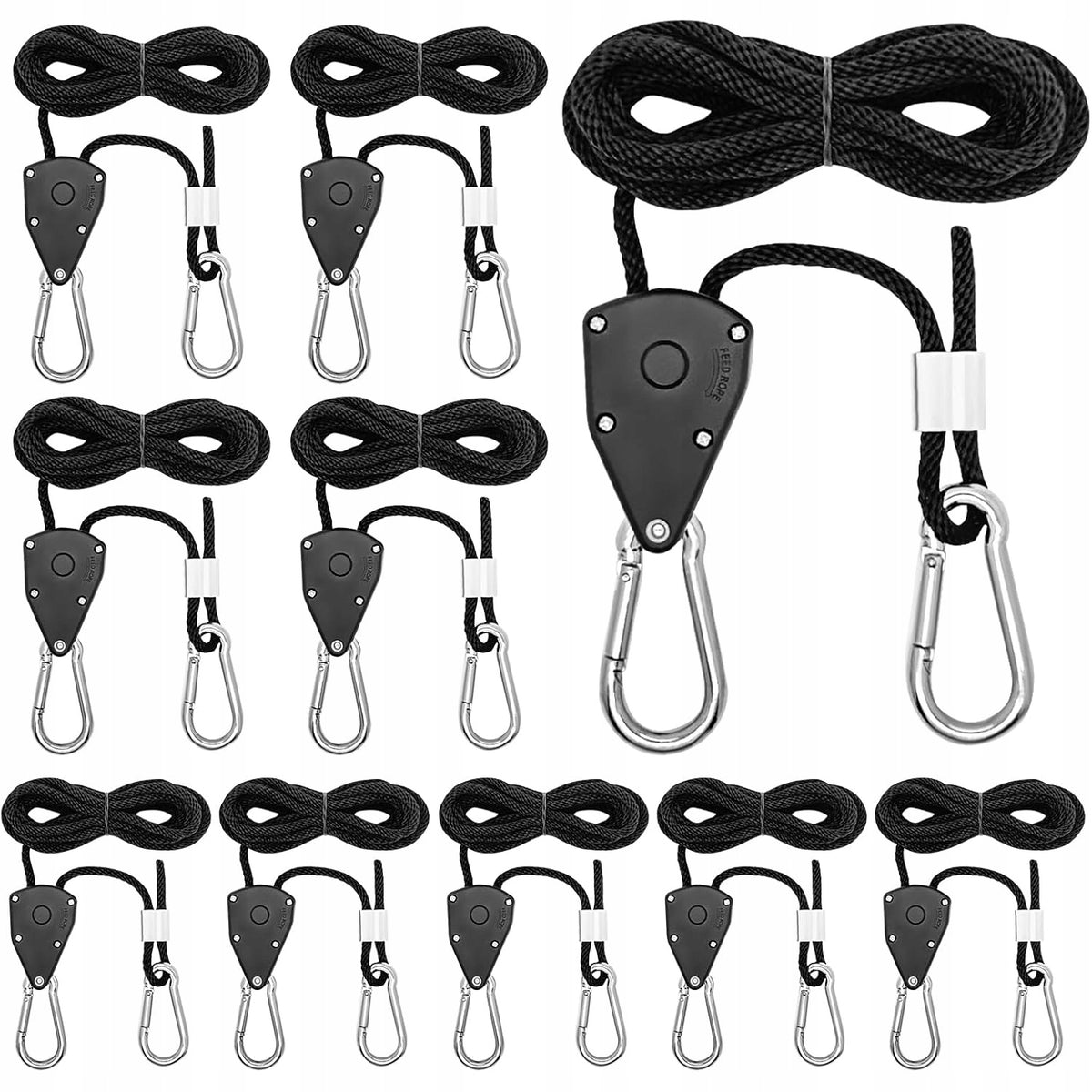 ROPE RATCHET WITH HOOK, 10 PIECES HEAVY ROPE, ADJUSTABLE RATCHET Manufacturer code Linka z haczykiem