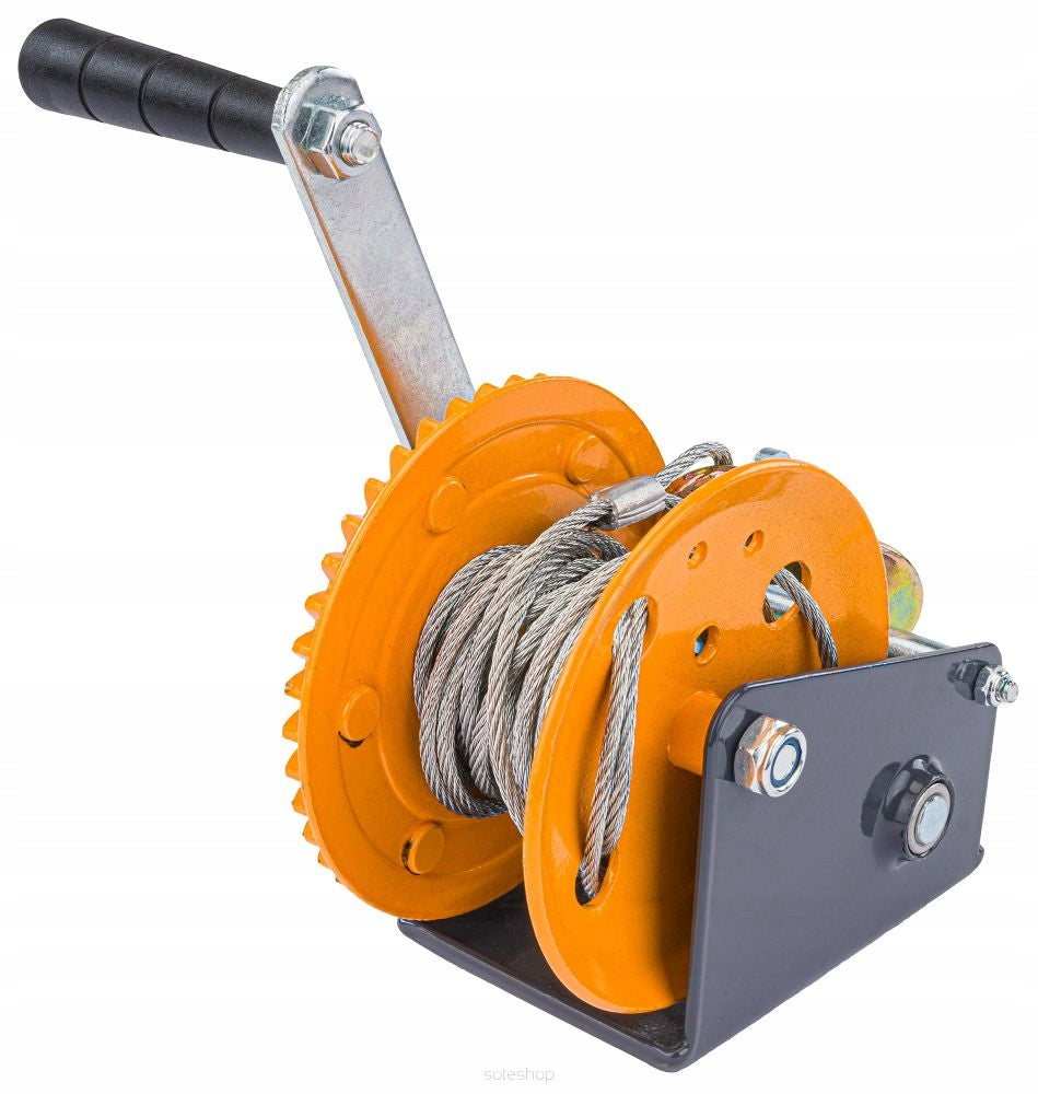 ROPE WINCH HAND CRANK WINCH 454KG 5M PER CRANK Brand Powermat