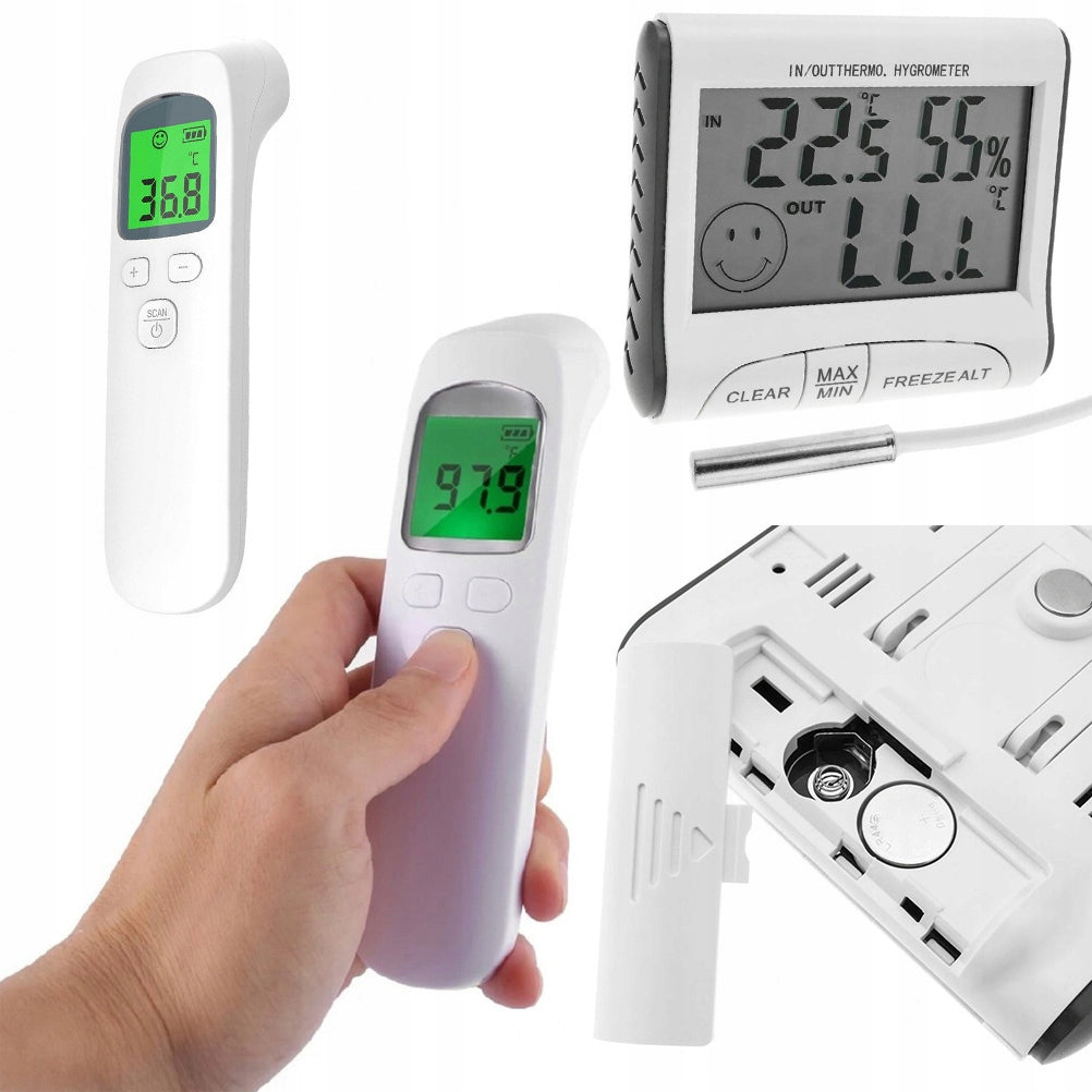 ROSFIX NON-CONTACT INFRARED MEDICAL THERMOMETER + WEATHER STATION