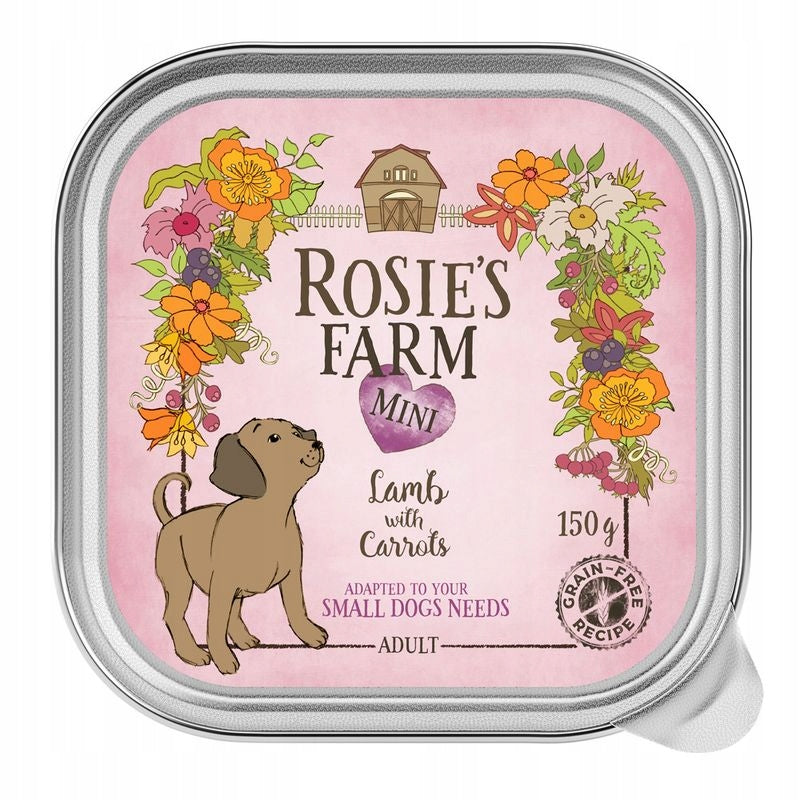 ROSIE'S FARM Mini wet food lamb carrots 150g for DOGS