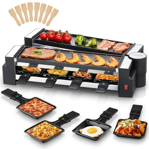 ROTARY ELECTRIC RACLETTE GRILL FOR 8 PEOPLE 1400W STEEL SET Brand no brand