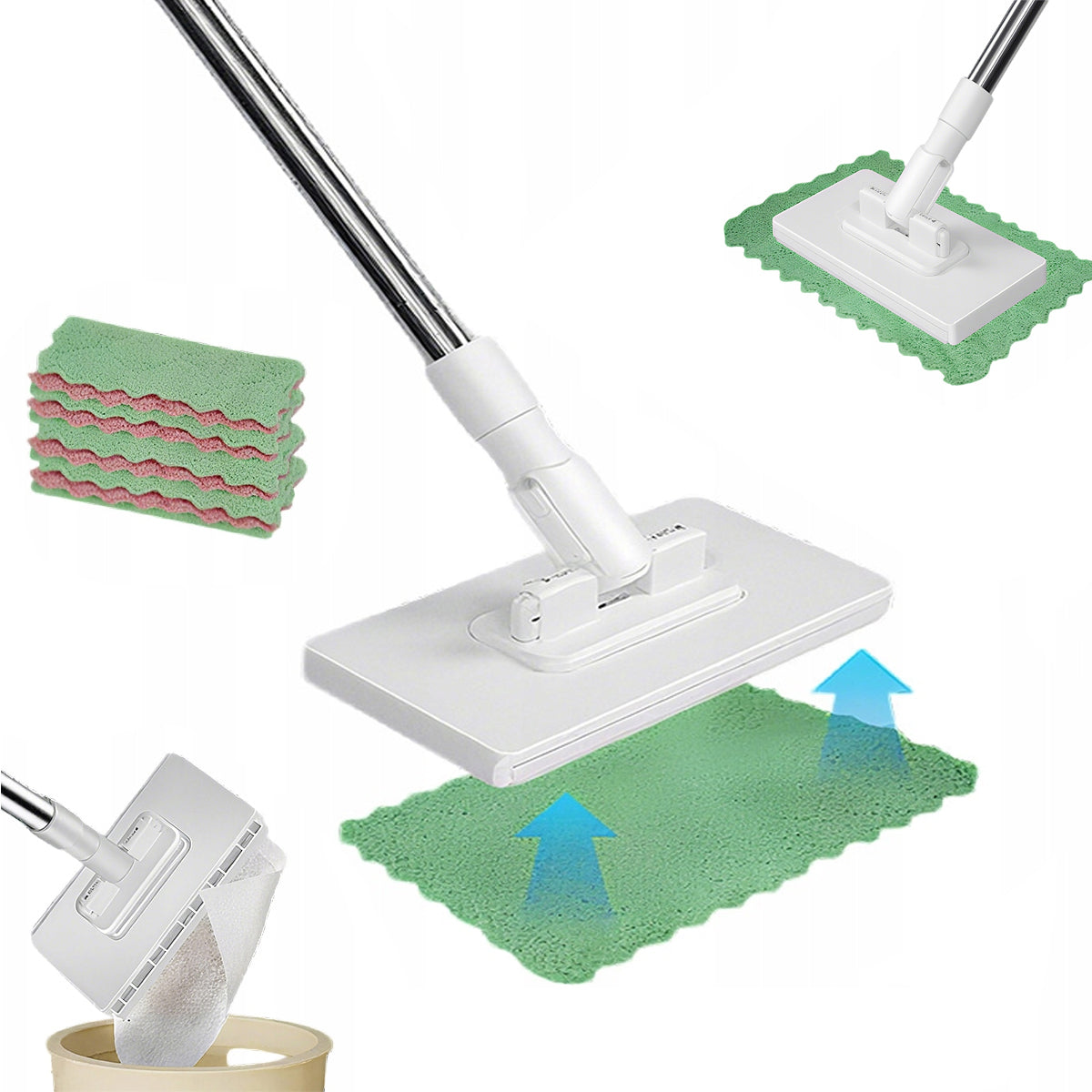 ROTARY FLAT MOP + MICROFIBER CLOTH LIGHTWEIGHT EACH CLOTH