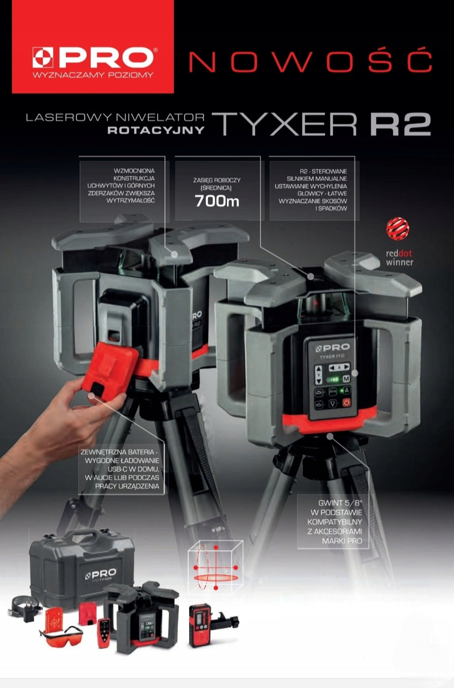 ROTARY LASER LEVEL PRO-L1322 TYXER R2 Packaging status original