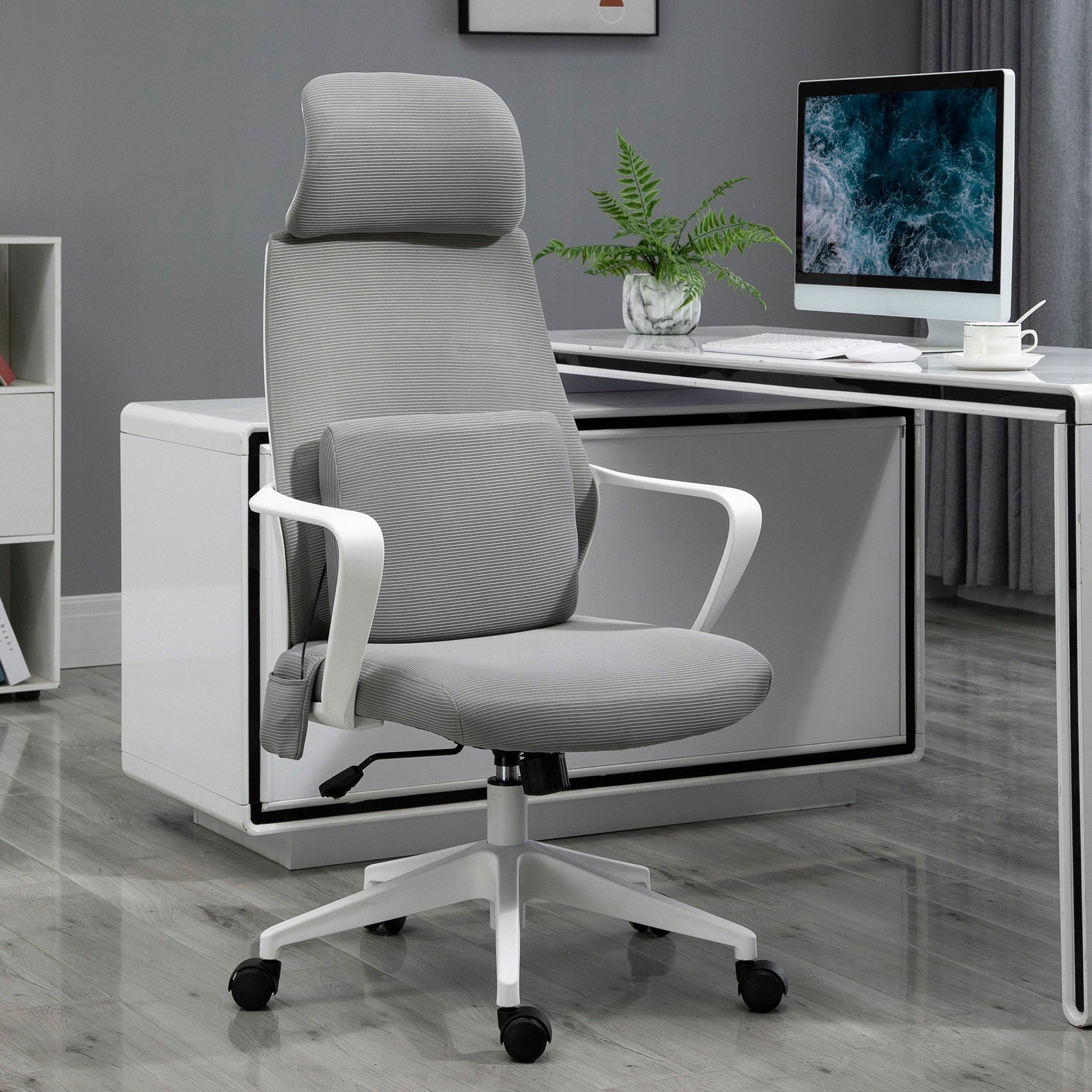 ROTARY MASSAGE CHAIR FOR OFFICE WITH HEIGHT ADJUSTMENT GREY Manufacturer code 921-297GY