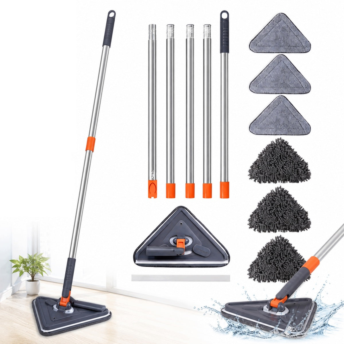 ROTARY MOP 360° AUTOMATIC TRIANGULAR TELESCOPIC RETRACTABLE