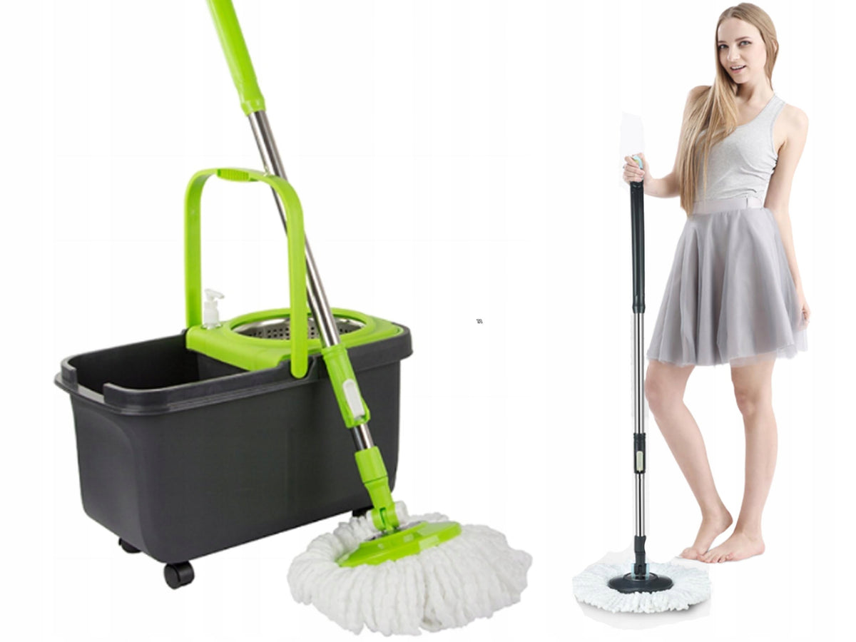 ROTARY MOP 360 BUCKET DISPENSER SET OF 2X MICROFIBER PADS