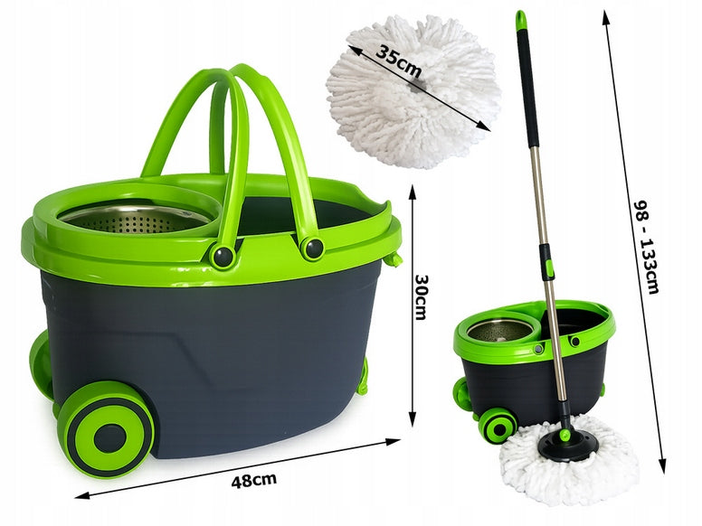 ROTARY MOP 360° + BUCKET ON WHEELS + 2x MICROFIBER COVER Brand Verk Group