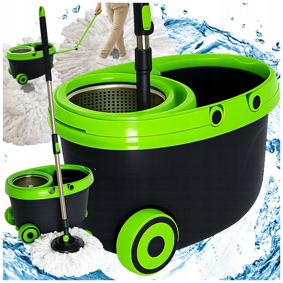 ROTARY MOP 360° + BUCKET ON WHEELS + 2x MICROFIBER COVER