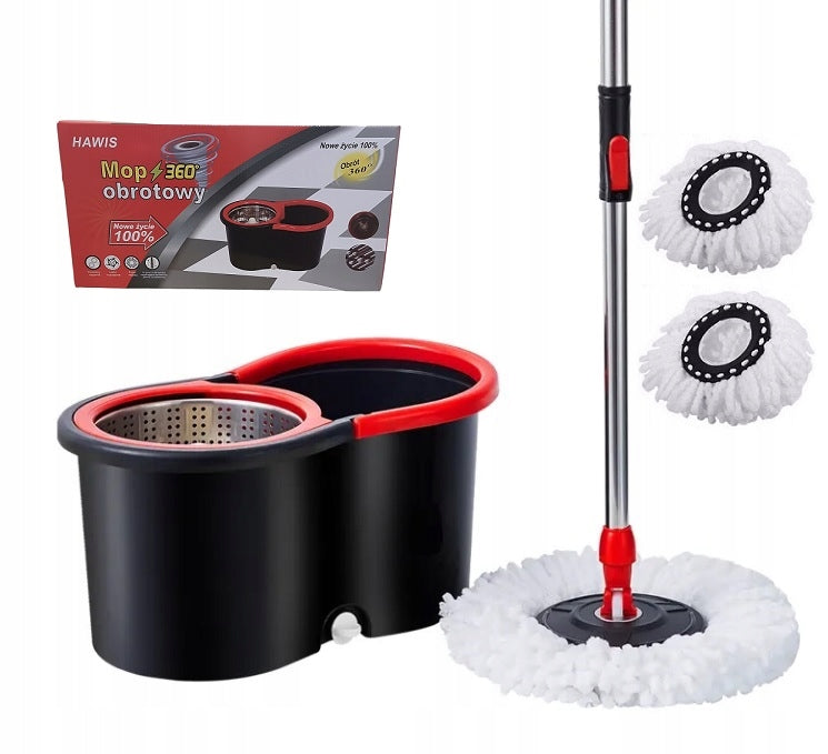ROTARY MOP 360° HAWIS WITH BUCKET 2 x OVERLAYS INCLUDED Packaging status original