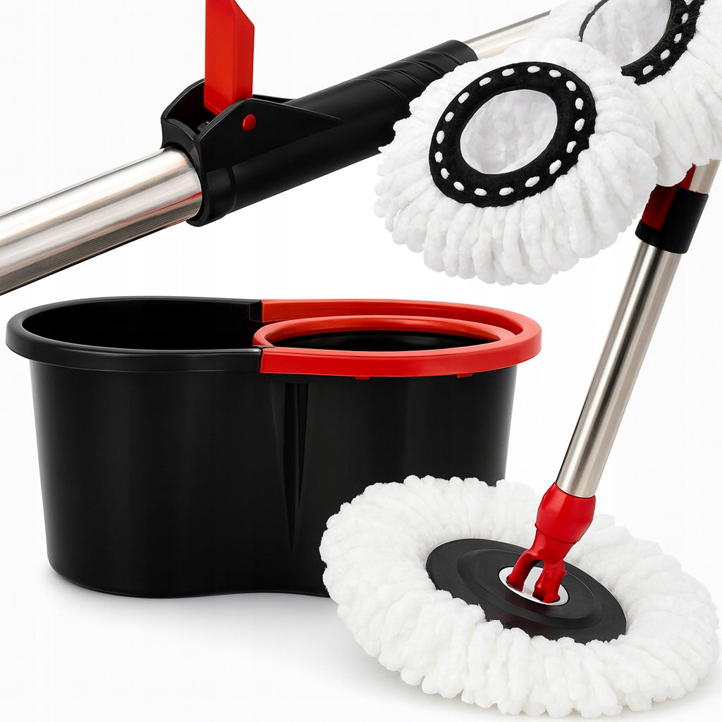 ROTARY MOP 360° TURBO SPIN METAL ROTOR + 2 MICROFIBER CARTRIDGES