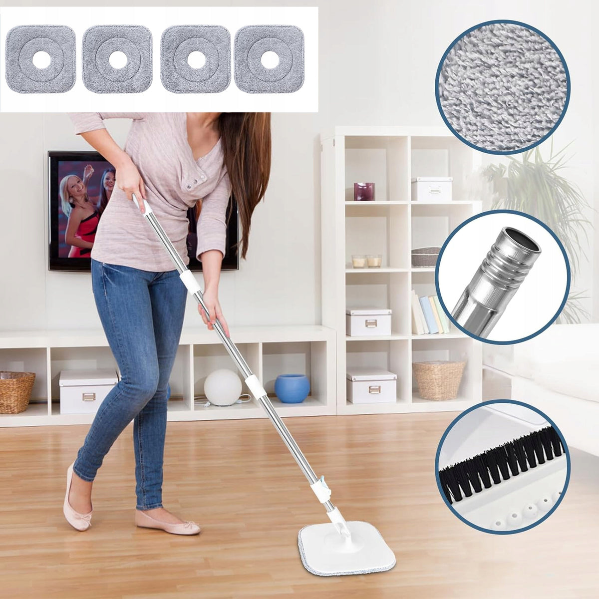 ROTARY MOP 360 WITH 4 MICROFIBER PADS SUITABLE FOR LAZY Manufacturer code 6HG4327