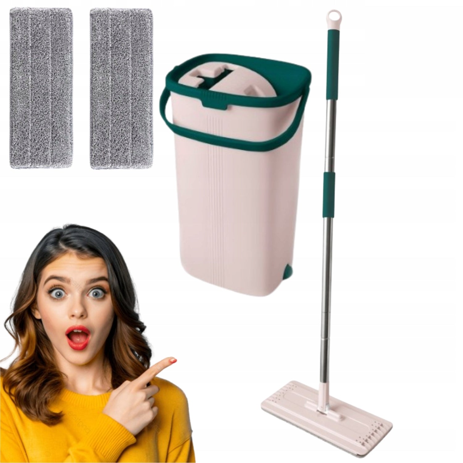 ROTARY MOP FLAT TELESCOPIC POLE TWO-CHAMBER BUCKET UNIVERSAL YORK