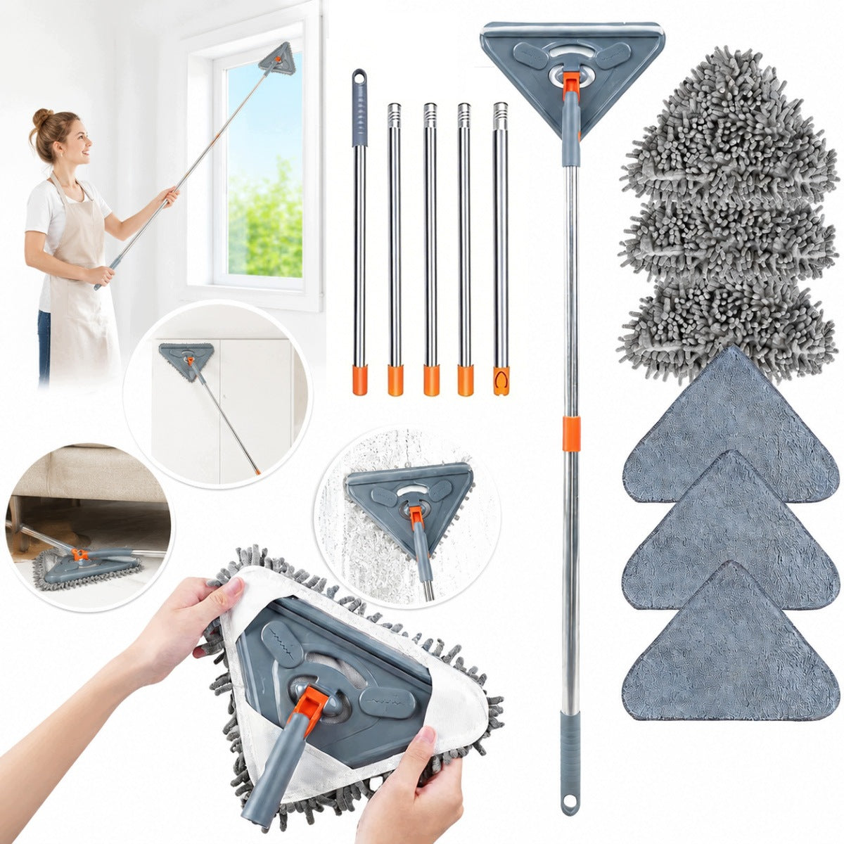ROTARY MOP FOR CLEANING THE WALLS OF THE FINISH FROM DUST REMOVES 63,5-215,9CM