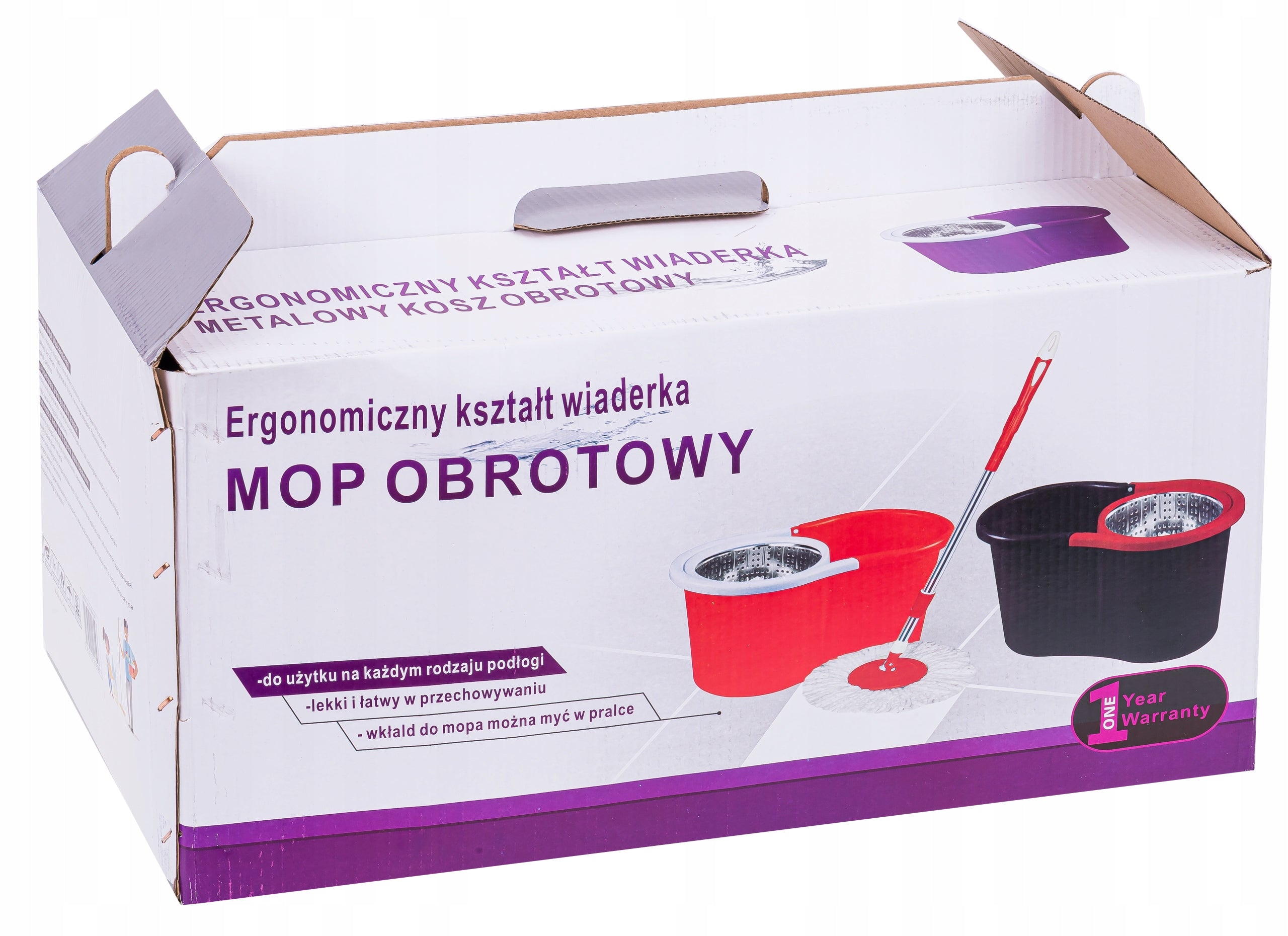 ROTARY MOP SPINNING 360 DRIVE IN HANDLE BUCKET + 2 CARTRIDGES Packaging status original