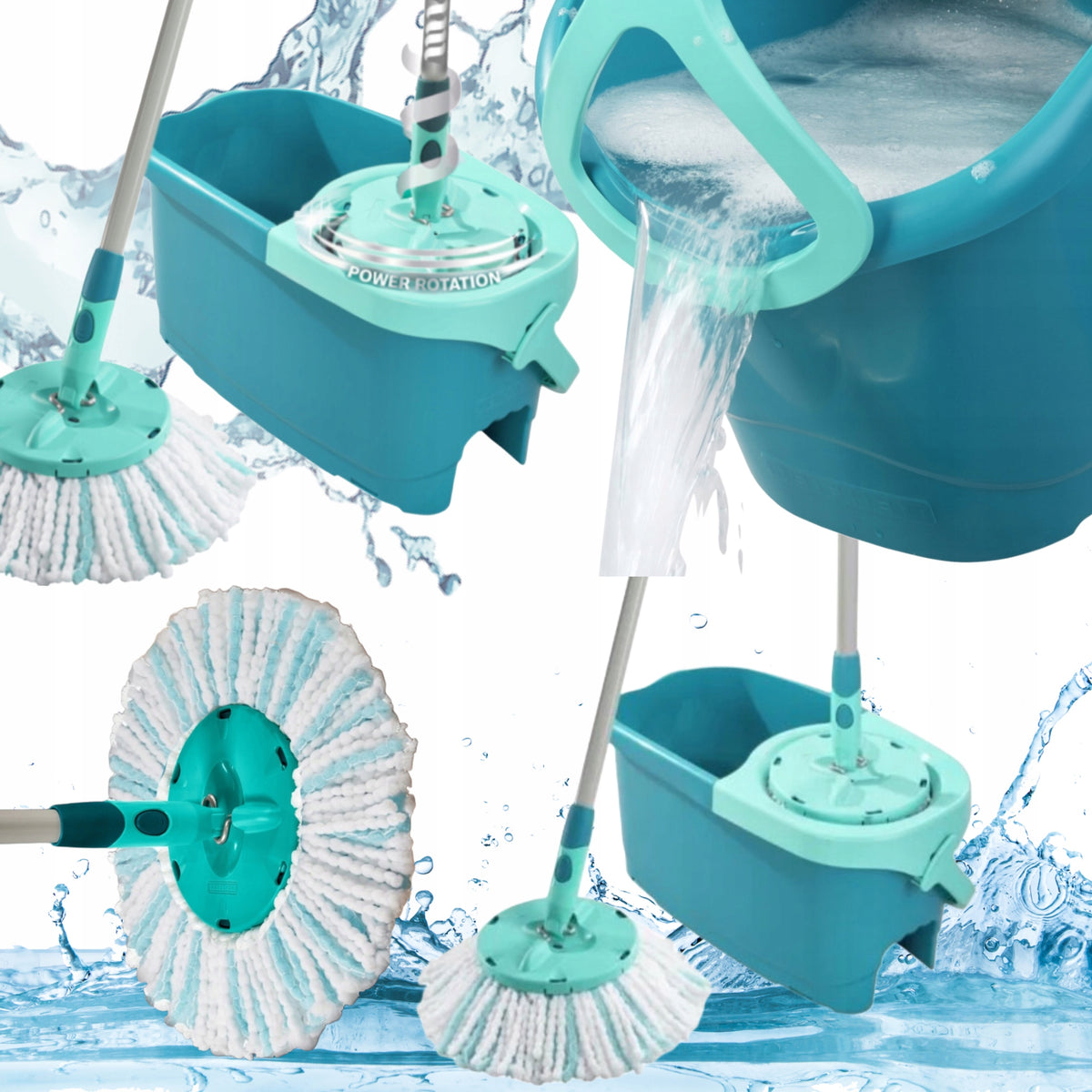 ROTARY MOP WITH BUCKET LEIFHEIT ERGO OVERLAY CLEAN TWIST 34CM