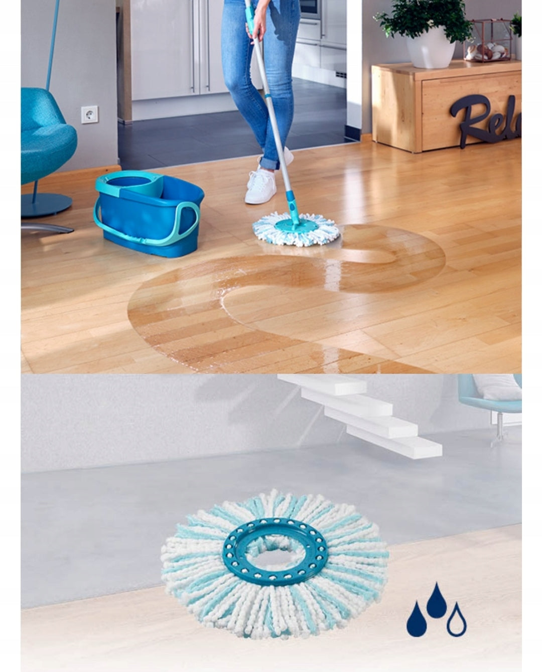 ROTARY MOP WITH BUCKET LIGHTWEIGHT RELIABLE CENTRIFUGATION QUALITY NON-SLIP Brand no brand