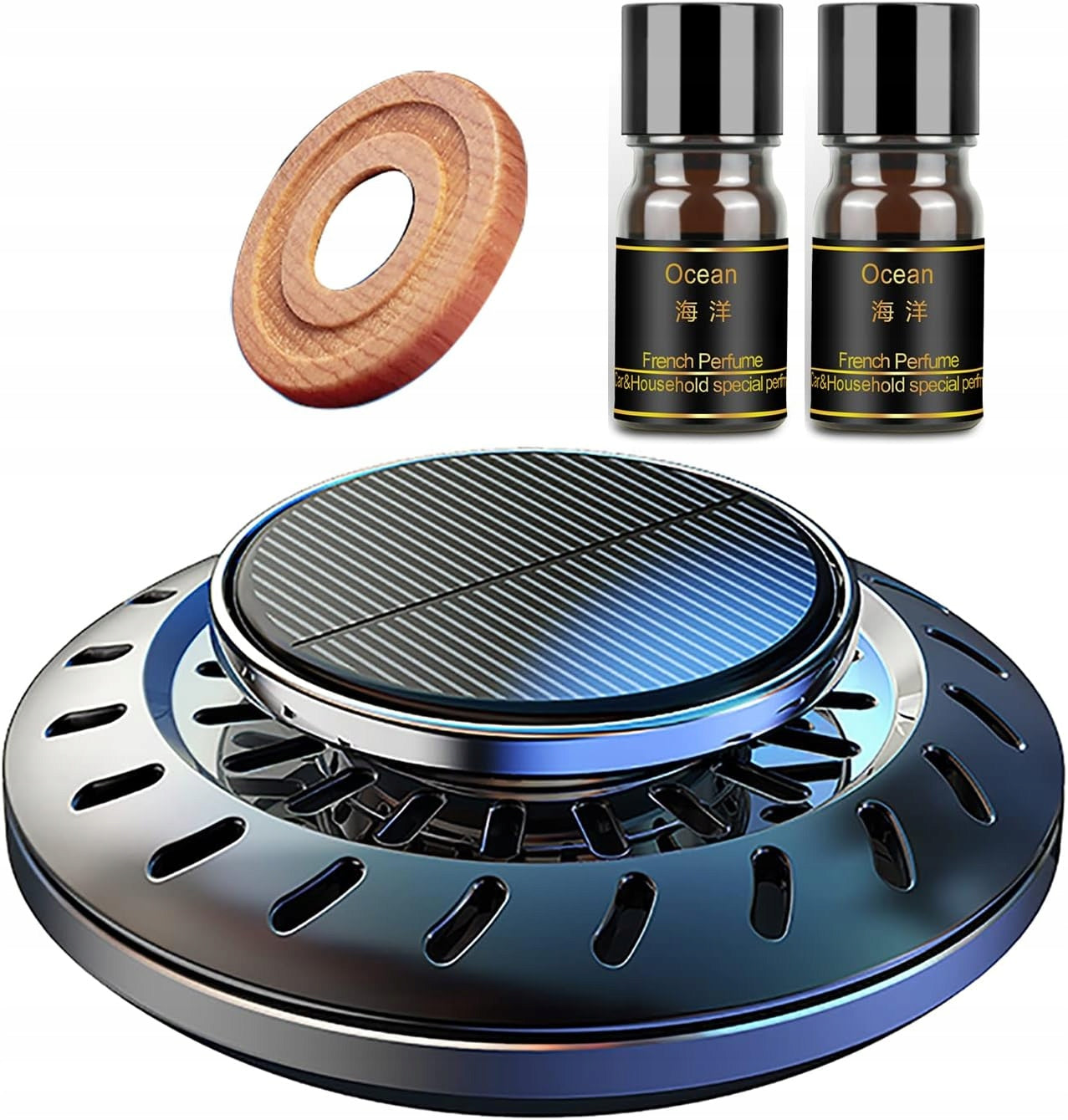 ROTATING AIR FRESHENER, CAR PERFUME, SOLAR, BLACK Manufacturer no brand