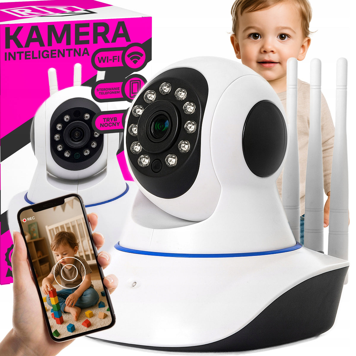 ROTATING CAMERA 360 WIFI INDOOR BABY MONITOR ELECTRONIC REMOTE CONTROL Packaging status original
