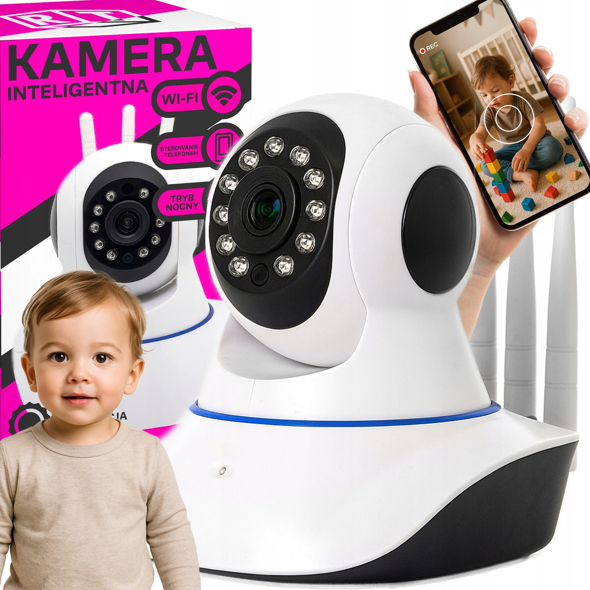 ROTATING CAMERA 360 WIFI INDOOR BABY MONITOR ELECTRONIC REMOTE CONTROL