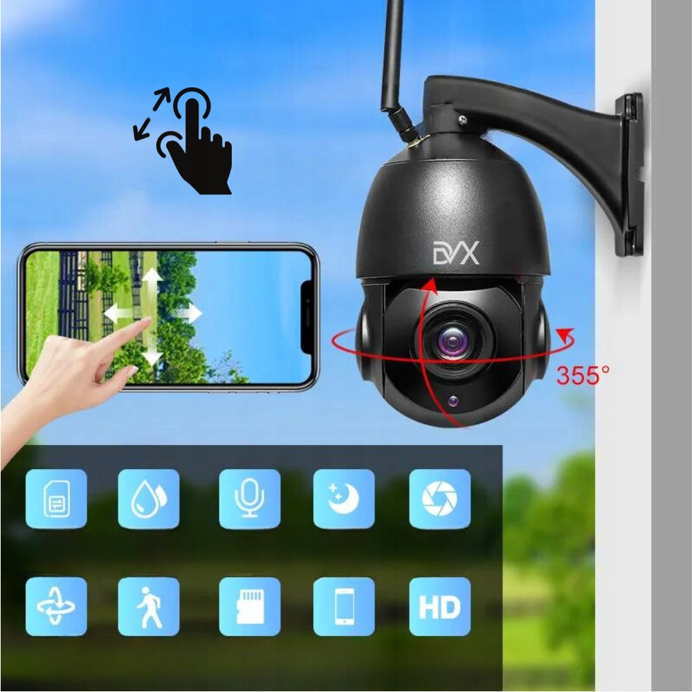 ROTATING CAMERA WiFi PTZ IP 8MPx WATERPROOF OPTICAL ZOOM 36X PoE LAN DVX Packaging status original