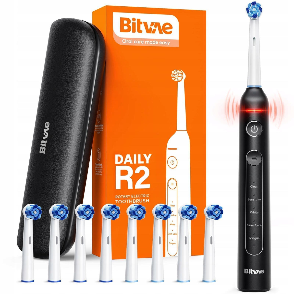 ROTATING ELECTRIC TOOTHBRUSH Bitvae R2, FOR TEETH WITH 8 HEADS