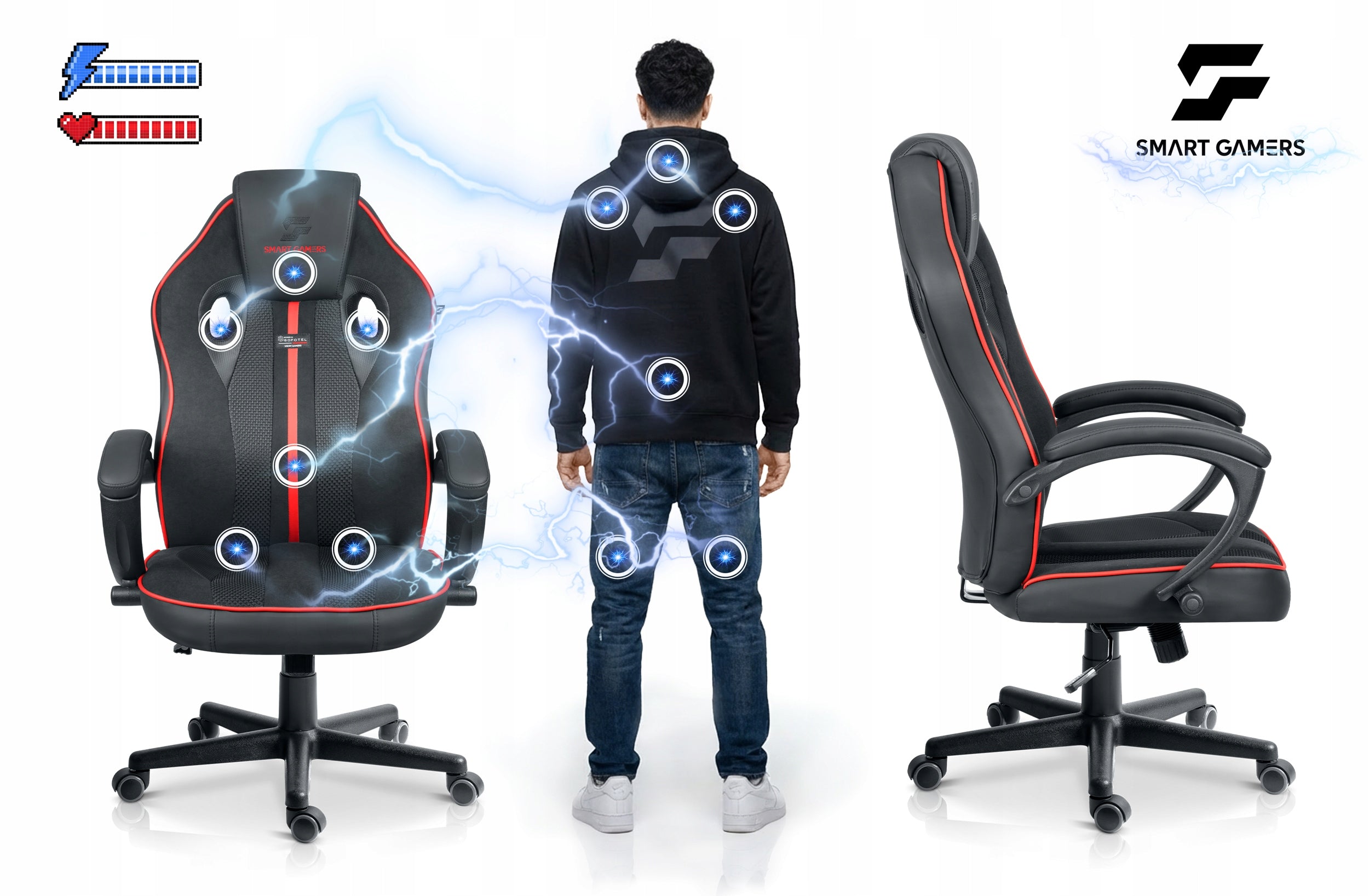 ROTATING GAMING CHAIR FOR BUCKET PLAYER SOFOTEL Master Furniture width 66 cm