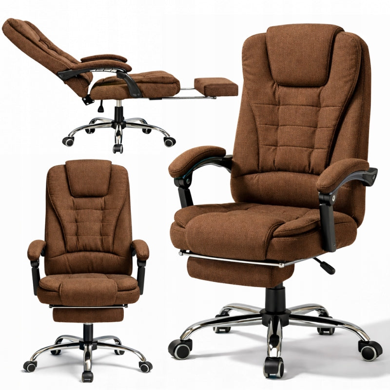 ROTATING GAMING OFFICE CHAIR WITH TEXTILE FOOTREST BROWN Manufacturer code 5907881271169